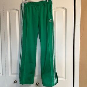 Adidas Women's Adicolor Firebird Bright Green Track Pants Sz Medium EUC